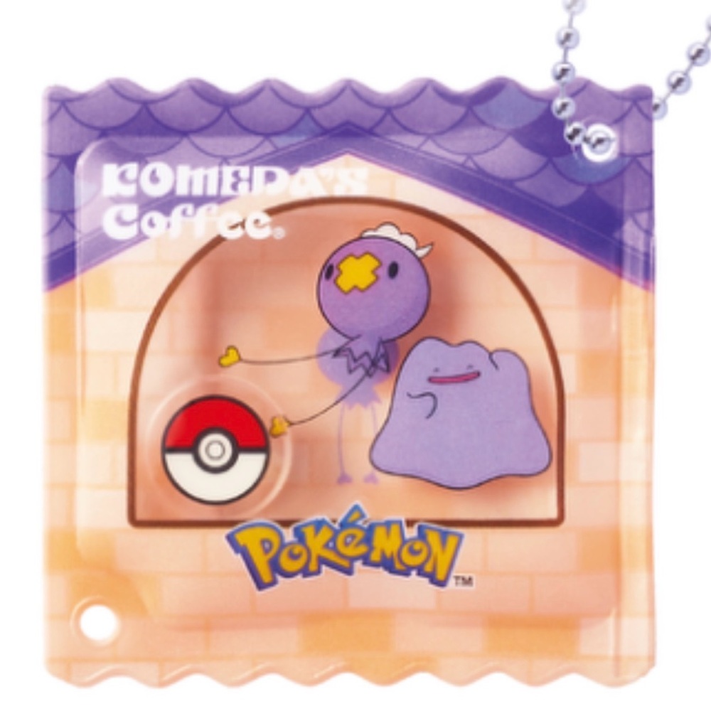 Komeda Japanese Cafe Pokemon Ditto Keychain Charm Japan Limited